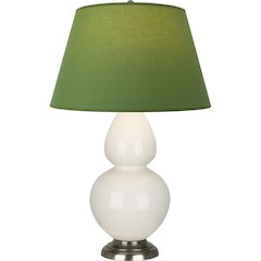 Bone Double Gourd Table Lamp in Bone Glazed Ceramic Color