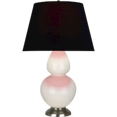 Bone Double Gourd Table Lamp in Bone Glazed Ceramic Color