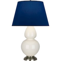 Bone Double Gourd Table Lamp in Bone Glazed Ceramic Color