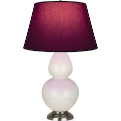 Bone Double Gourd Table Lamp in Bone Glazed Ceramic Color