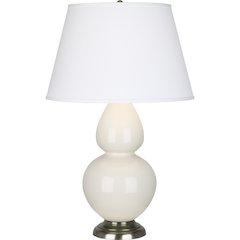Bone Double Gourd Table Lamp in Bone Glazed Ceramic Color