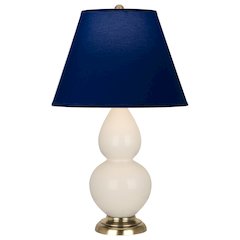 Bone Small Double Gourd Accent Lamp in Bone Glazed Ceramic Color
