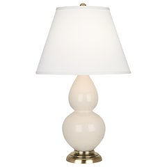 Bone Small Double Gourd Accent Lamp in Bone Glazed Ceramic Color