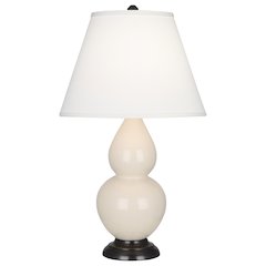 Bone Small Double Gourd Accent Lamp in Bone Glazed Ceramic Color