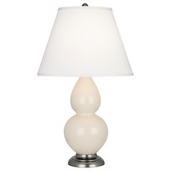 Bone Small Double Gourd Accent Lamp in Bone Glazed Ceramic Color
