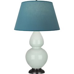 Celadon Double Gourd Table Lamp in Celadon Glazed Ceramic Color