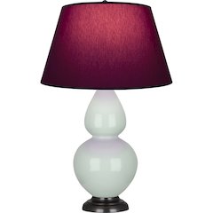 Celadon Double Gourd Table Lamp in Celadon Glazed Ceramic Color