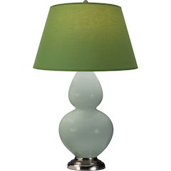 Celadon Double Gourd Table Lamp in Celadon Glazed Ceramic Color