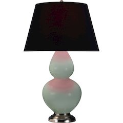 Celadon Double Gourd Table Lamp in Celadon Glazed Ceramic Color