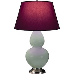Celadon Double Gourd Table Lamp in Celadon Glazed Ceramic Color