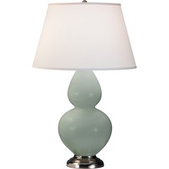 Celadon Double Gourd Table Lamp in Celadon Glazed Ceramic Color