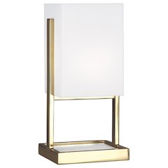 Nikole Accent Lamp in Modern Brass And White Marble Color