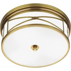 Chase Flushmount in Antique Brass Color