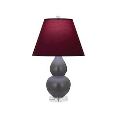 Matte Ash Small Double Gourd Accent Lamp in Matte Ash Glazed Ceramic Color