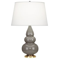 Smokey Taupe Small Triple Gourd Accent Lamp in Smoky Taupe Glazed Ceramic Color