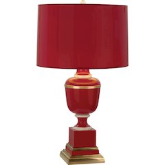 Annika Table Lamp in Red Lacquered Paint Color