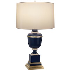 Annika Accent Lamp in Midnight Blue Lacquered Paint And Natural Brass Color