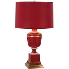 Annika Accent Lamp in Red Lacquered Paint And Natural Brass Color