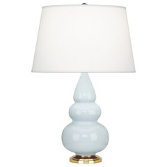 Baby Blue Small Triple Gourd Accent Lamp in Baby Blue Glazed Ceramic Color