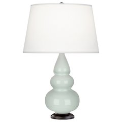 Celadon Small Triple Gourd Accent Lamp in Celadon Glazed Ceramic Color