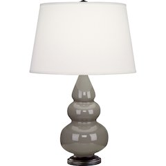 Smokey Taupe Small Triple Gourd Accent Lamp in Smoky Taupe Glazed Ceramic Color