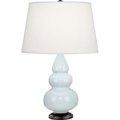 Baby Blue Small Triple Gourd Accent Lamp in Baby Blue Glazed Ceramic Color