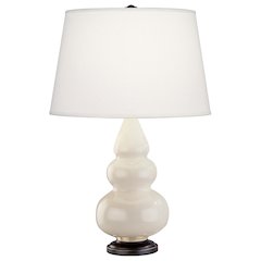 Bone Small Triple Gourd Accent Lamp in Bone Glazed Ceramic Color