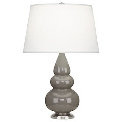 Smokey Taupe Small Triple Gourd Accent Lamp in Smoky Taupe Glazed Ceramic Color