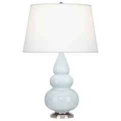 Baby Blue Small Triple Gourd Accent Lamp in Baby Blue Glazed Ceramic Color