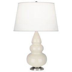 Bone Small Triple Gourd Accent Lamp in Bone Glazed Ceramic Color