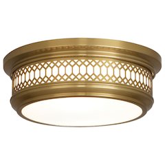 Williamsburg Tucker Flushmount in Antique Brass Color
