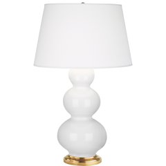 Lily Triple Gourd Table Lamp in Lily Glazed Ceramic Color