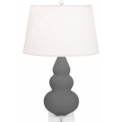 Matte Ash Small Triple Gourd Accent Lamp in Matte Ash Glazed Ceramic Color