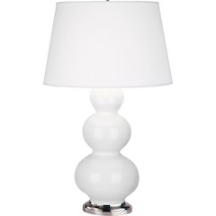Lily Triple Gourd Table Lamp in Lily Glazed Ceramic Color