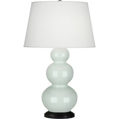 Celadon Triple Gourd Table Lamp in Celadon Glazed Ceramic Color