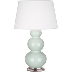 Celadon Triple Gourd Table Lamp in Celadon Glazed Ceramic Color