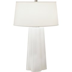 Wavy Table Lamp in White Cased Glass Color