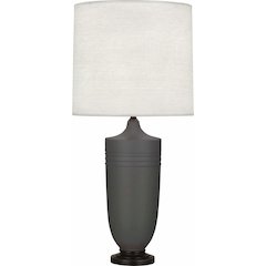Matte Ash Michael Berman Hadrian Table Lamp in Matte Ash Glazed Ceramic Color