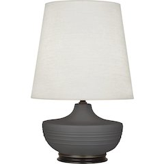 Matte Ash Michael Berman Nolan Table Lamp in Matte Ash Glazed Ceramic Color