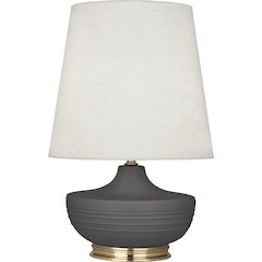 Matte Ash Michael Berman Nolan Table Lamp in Matte Ash Glazed Ceramic Color