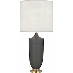 Matte Ash Michael Berman Hadrian Table Lamp in Matte Ash Glazed Ceramic Color