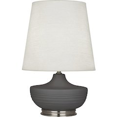 Matte Ash Michael Berman Nolan Table Lamp in Matte Ash Glazed Ceramic Color