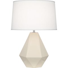 Bone Delta Table Lamp in Bone Glazed Ceramic Color