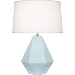 Baby Blue Delta Table Lamp in Baby Blue Glazed Ceramic Color
