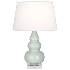 Celadon Small Triple Gourd Accent Lamp in Celadon Glazed Ceramic Color