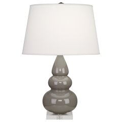 Smokey Taupe Small Triple Gourd Accent Lamp in Smoky Taupe Glazed Ceramic Color