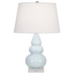 Baby Blue Small Triple Gourd Accent Lamp in Baby Blue Glazed Ceramic Color