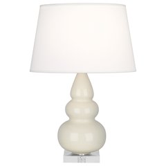 Bone Small Triple Gourd Accent Lamp in Bone Glazed Ceramic Color