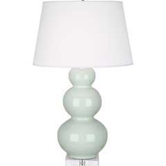 Celadon Triple Gourd Table Lamp in Celadon Glazed Ceramic Color