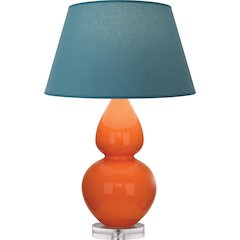 Pumpkin Double Gourd Table Lamp in Pumpkin Glazed Ceramic Color